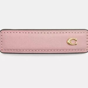 Coach Leather Signature Blush Barrette Hair Clip